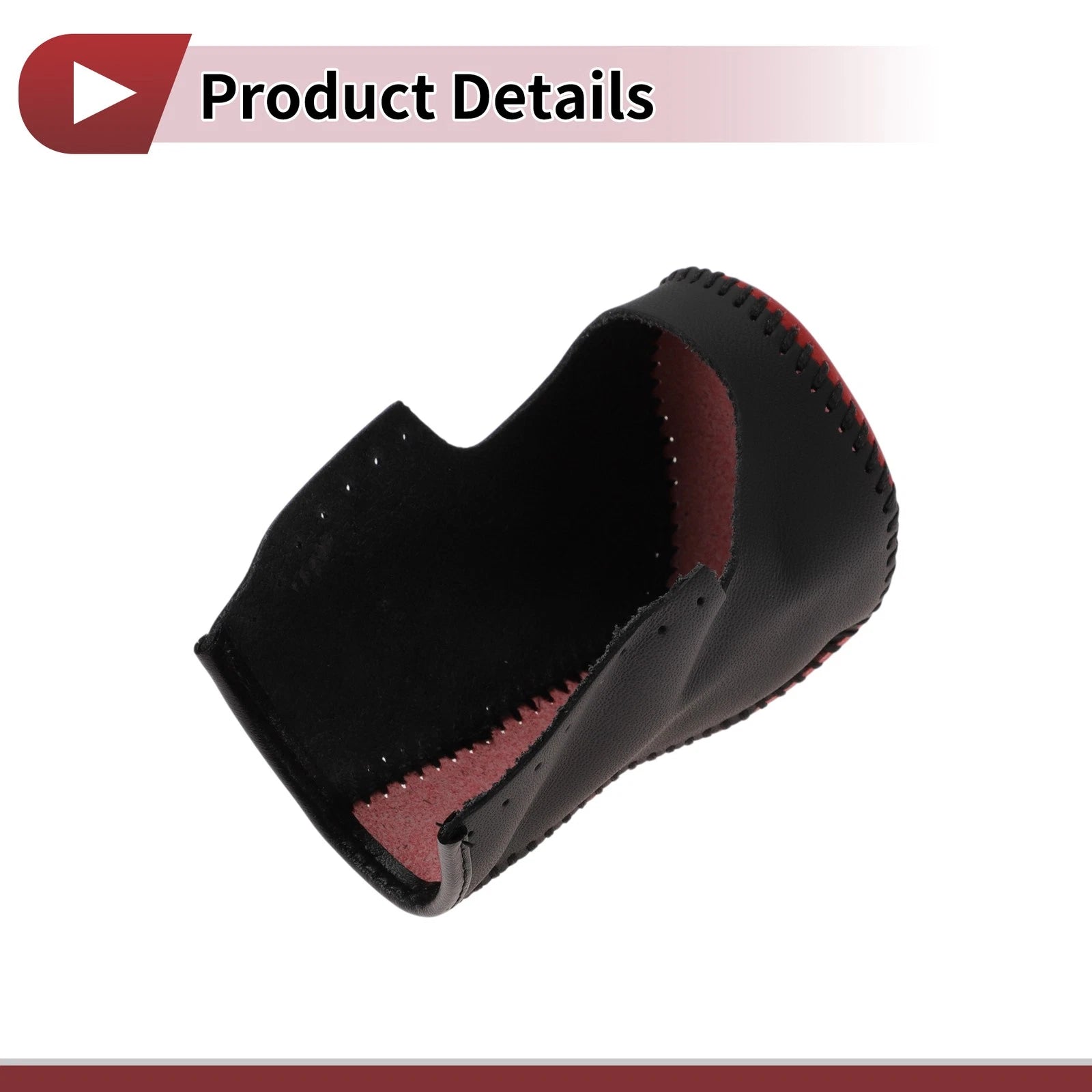1Pc Gear Shift Knob Cover for Honda Accord (2008–2012) Black Red Leather