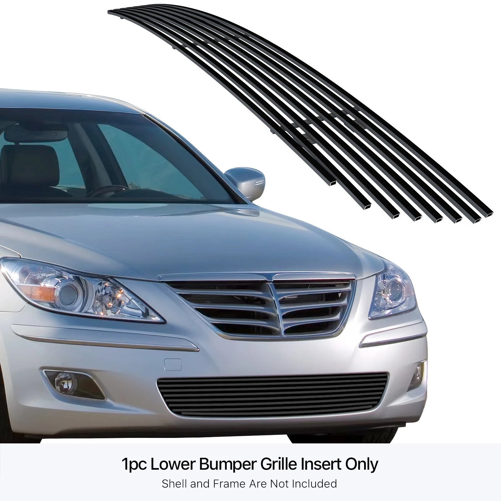 Stainless Black Billet Grille Insert for Hyundai Genesis Sedan (2009-2011)