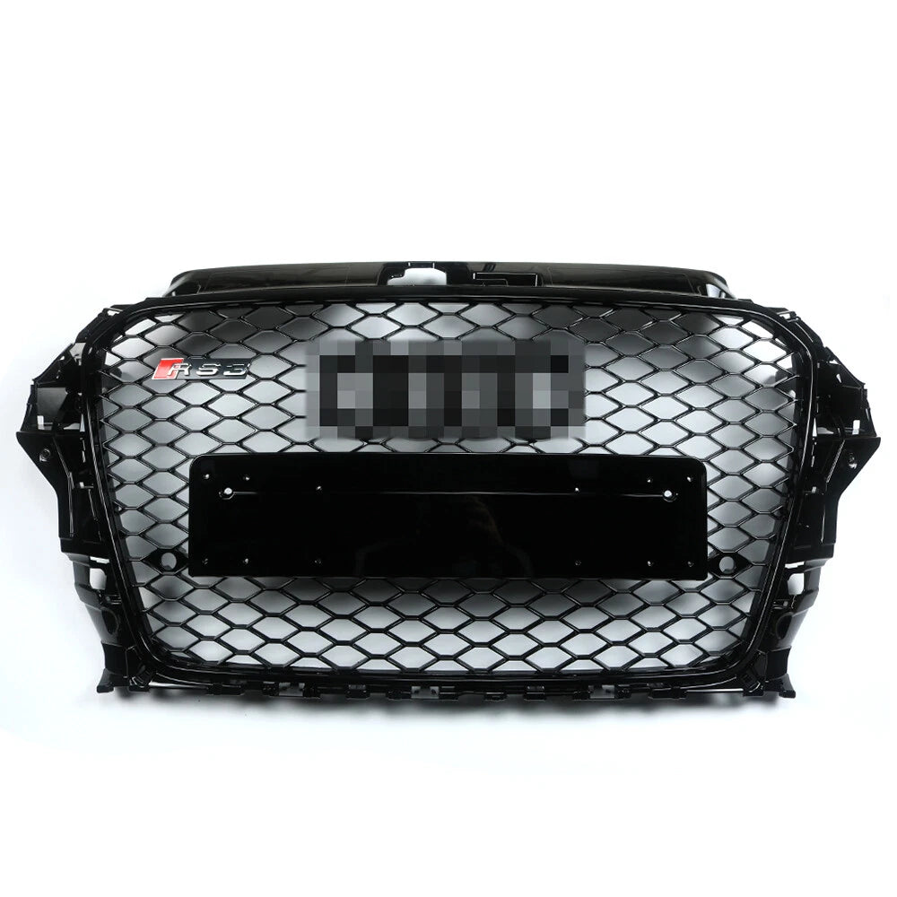 RS3 Style Front Grille for Audi A3 S3 8V (2013–2016) Gloss Black Replacement