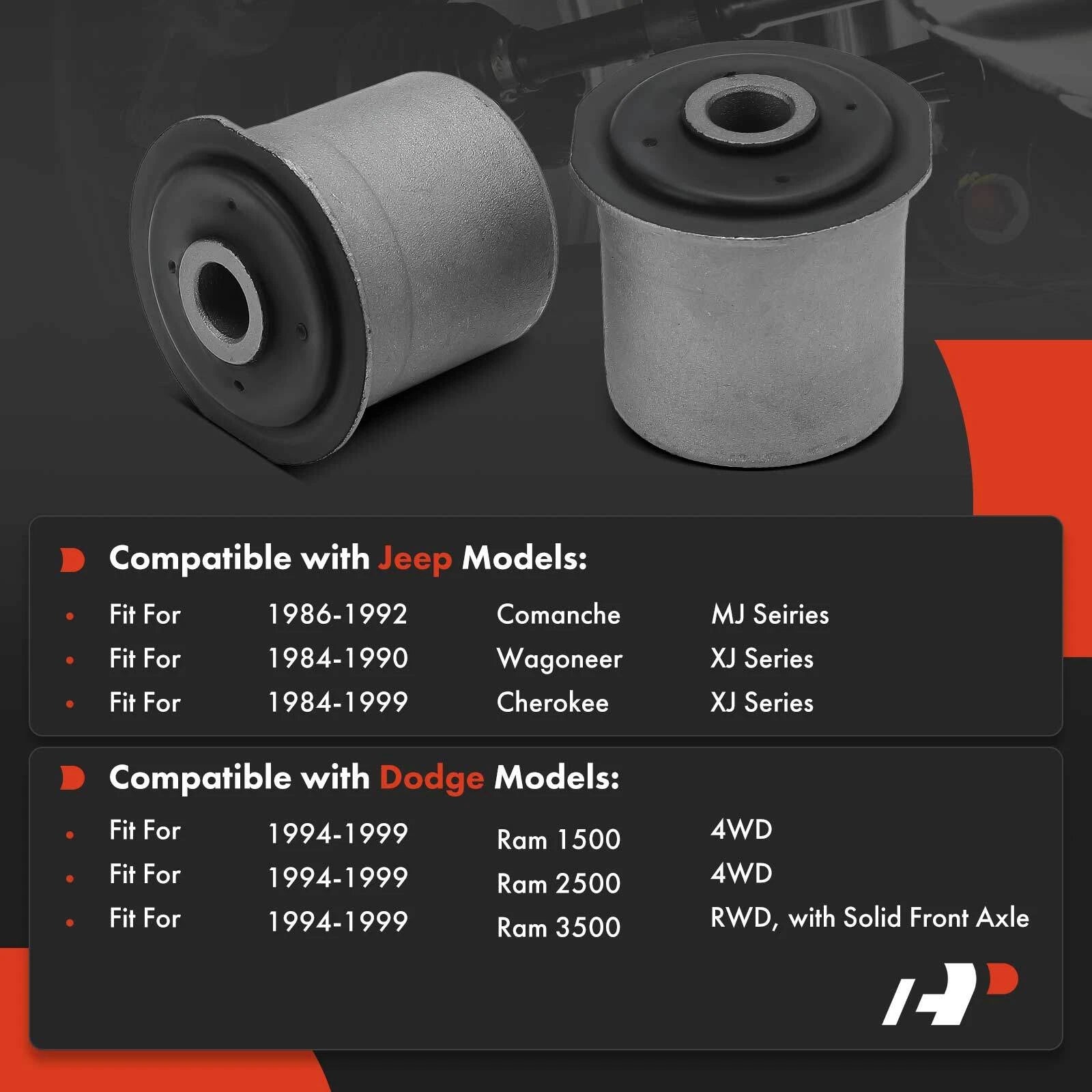 2X Front Lower Suspension Control Arm Bushing Kit for Dodge Ram 1500 (2002-2008)