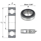 Deep Groove Ball Bearing 12x24x6mm for Scooter Skateboard (6901VV)