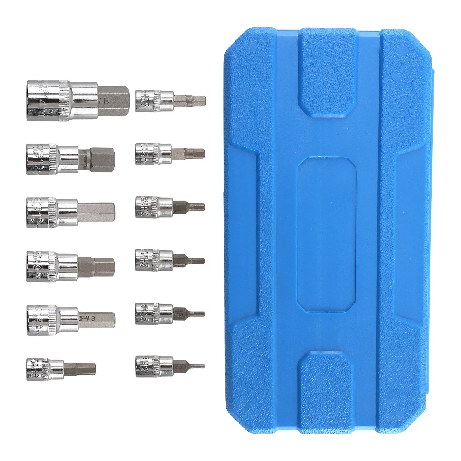 13-Piece Metric Hex Bit Socket Set for (1/4, 3/8, 1/2 Drive)