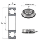 6204NR2RS Deep Groove Ball Bearing for Scooter Skateboard Wheel (20x47x14mm)