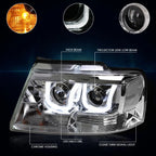Projector Headlights for Jeep Grand Cherokee (2014–2016) Chrome Housing