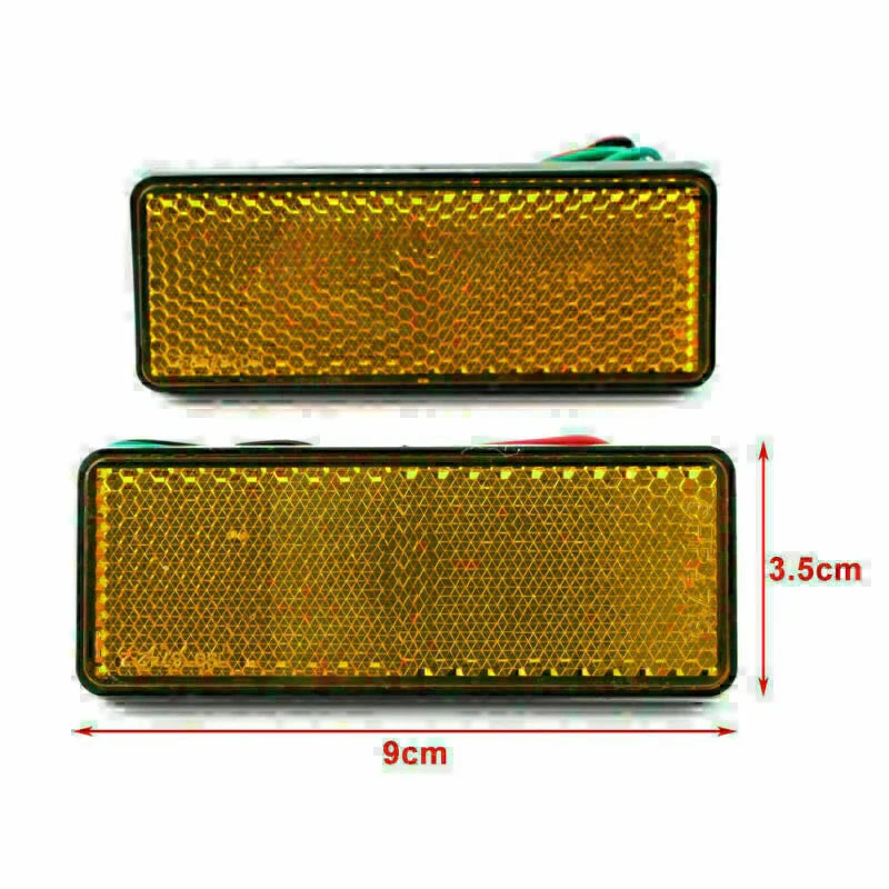 Universal Rectangle Reflector Turn Signal Tail Brake Lights