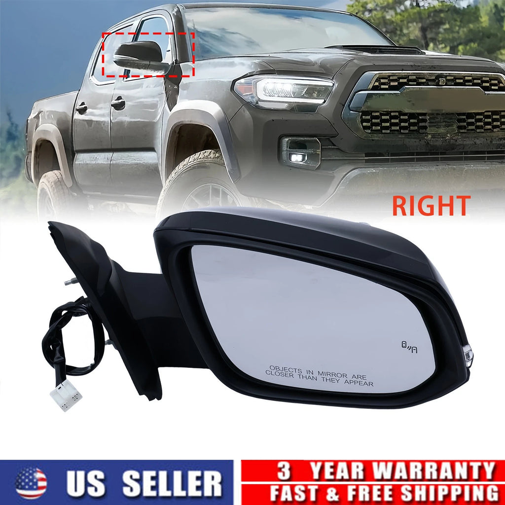 Right Passenger Side Mirror 8-Pin w/ Blind Spot Heated for Toyota Tacoma (2016–2023)