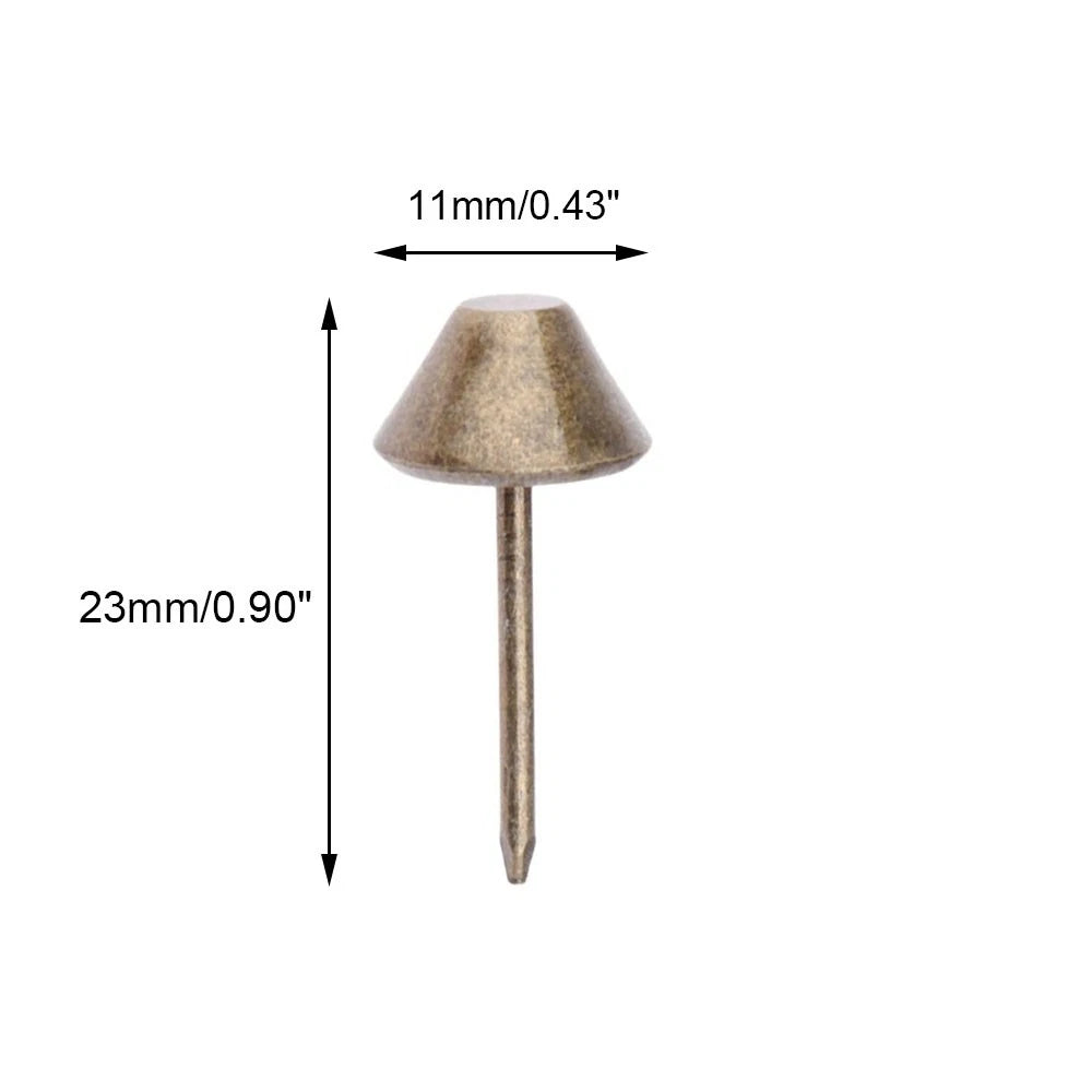 100X Antique Bronze Upholstery Nail Tacks for Jewelry Box Sofa Craft