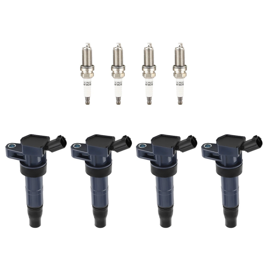 Ignition Coil Pack & Iridium Spark Plug Set of 4 for Hyundai Equus, Kia Optima