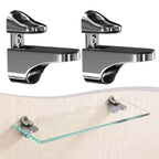Adjustable Glass Shelf Brackets Set of 4 - Zinc Alloy
