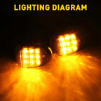 Set of 4 Smoke Amber LED Turn Signal Indicator Lights for Universal Motorcycle