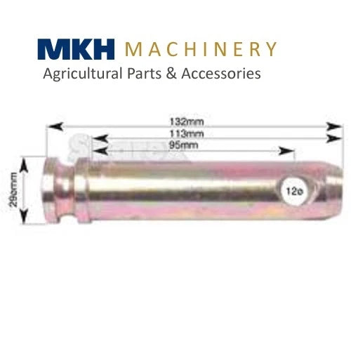 Top Link Pin (25mm x 95mm) for Massey Ferguson, Ford, Custodia, John Deere