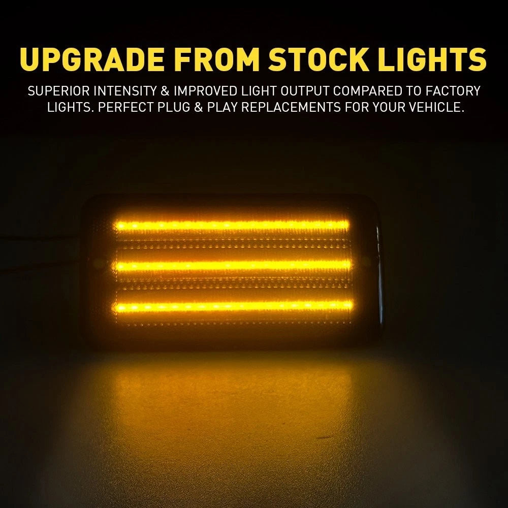 2X Smoke Amber LED Bumper Signal Light for Jeep Wrangler TJ (1997–2006)
