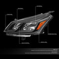 Set of 2 Black Amber Signal Headlights for Chevy Traverse (2013–2017)