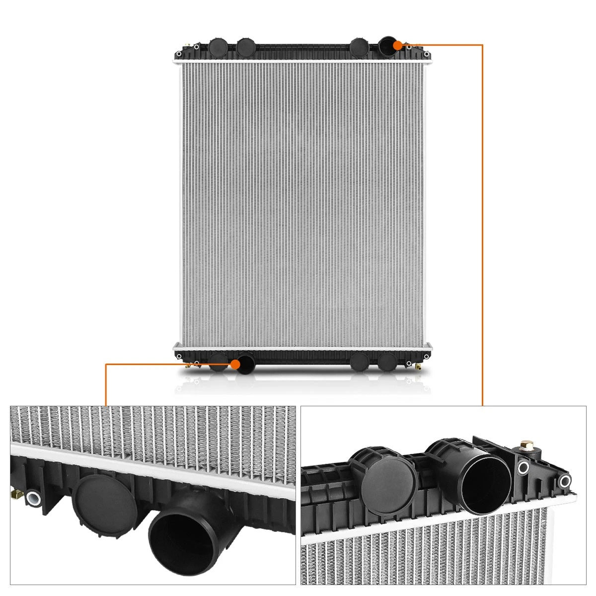 OE Style Aluminum 2-Row Radiator for Freightliner Century Class/Columbia (1996–2011)
