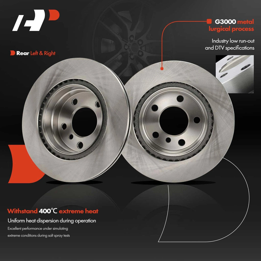 Rear Disc Brake Rotors & Ceramic Pads for BMW 320i 328i (2013–2018)