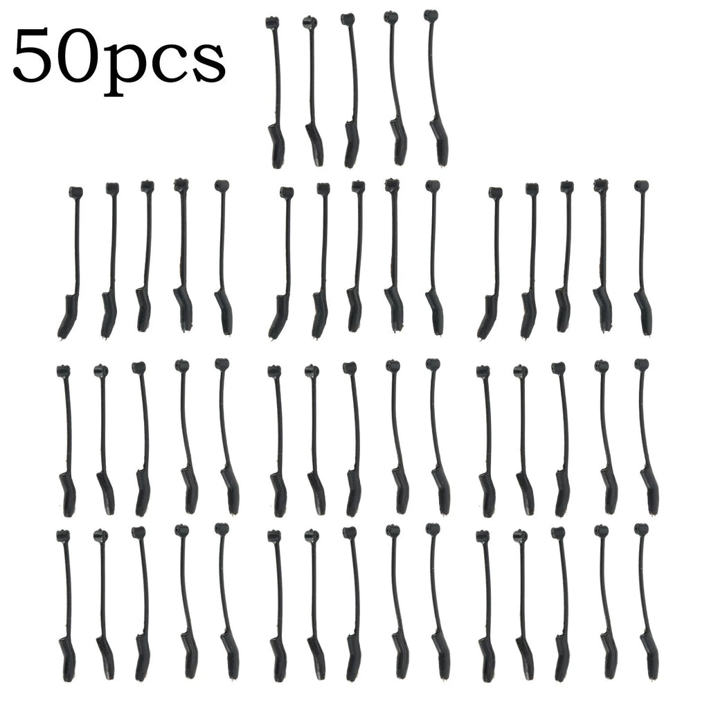 Set of 10 D Rig Kickers for Carp Fishing - Black Rubber Hooks