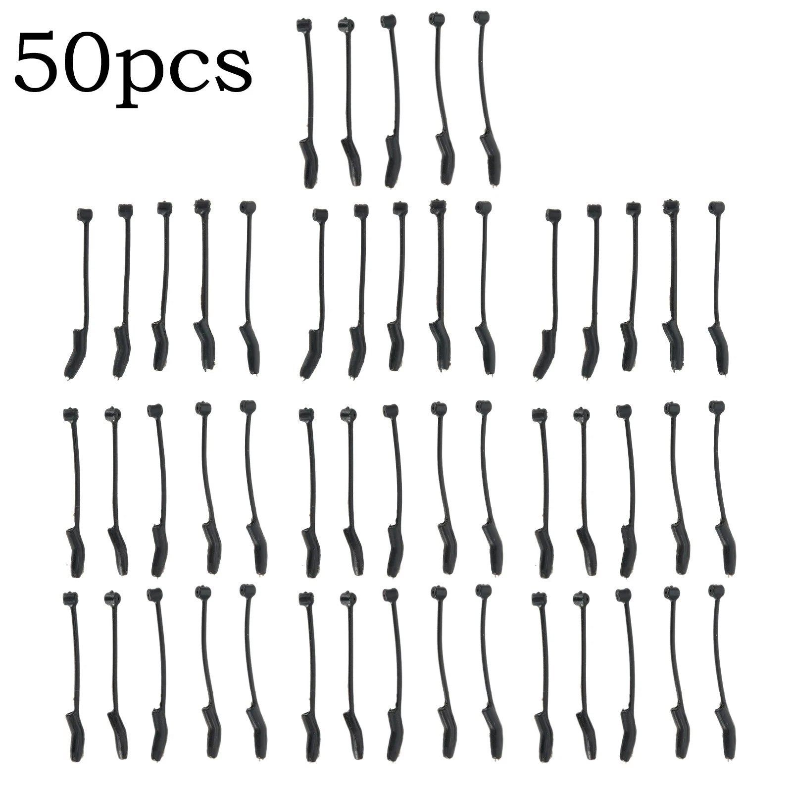 Set of 10 D Rig Kickers for Carp Fishing - Black Rubber Hooks