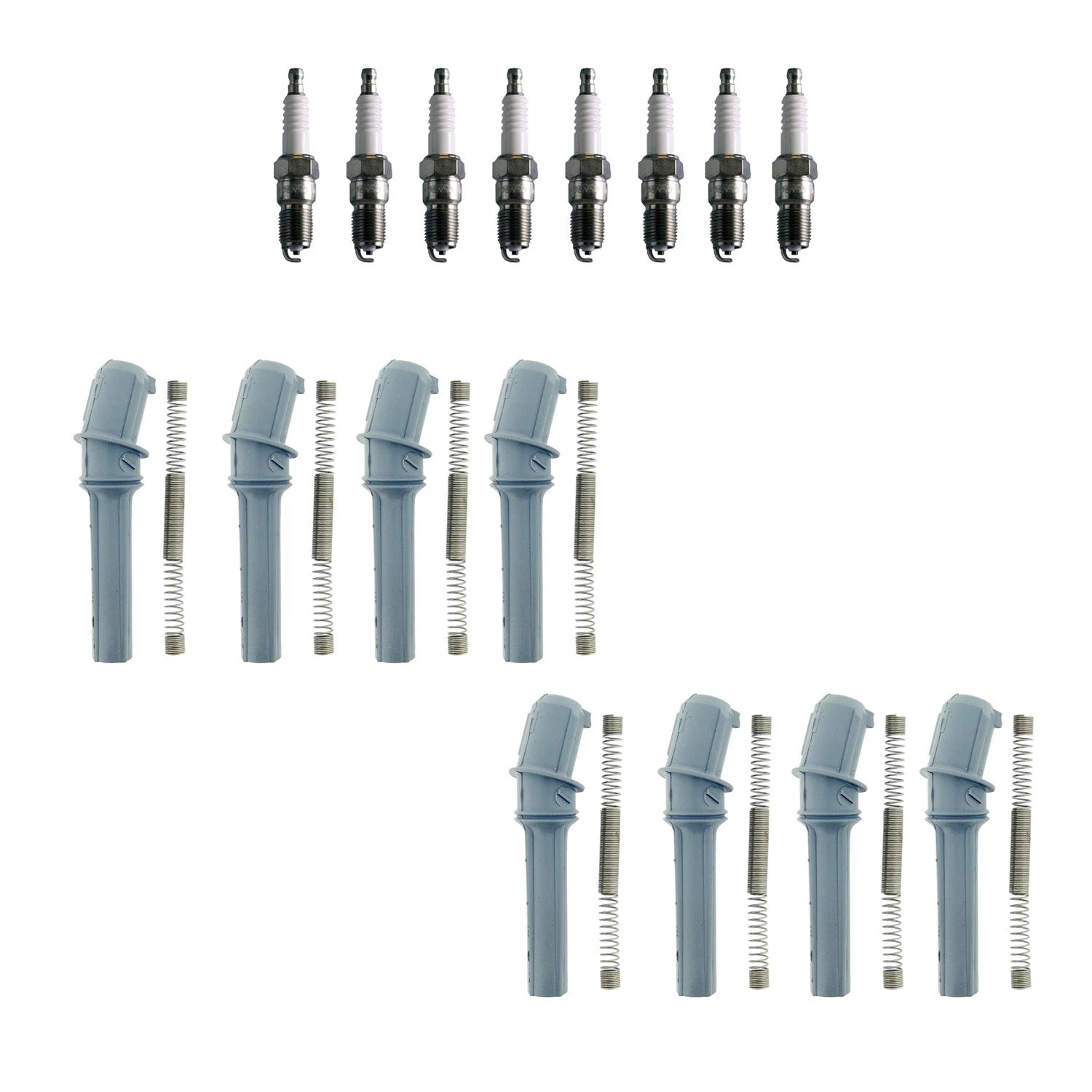 Set of 8 Denso Spark Plugs & NGK Ignition Coil Boots for Ford Crown Victoria (1992–2011)