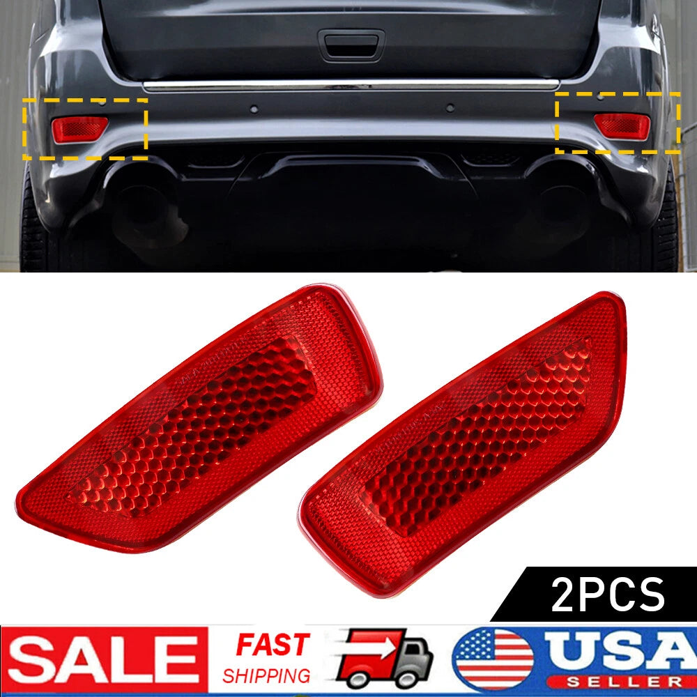 Set of 2 Rear Bumper Reflector Lights for Jeep Grand Cherokee Compass (2011–2018)