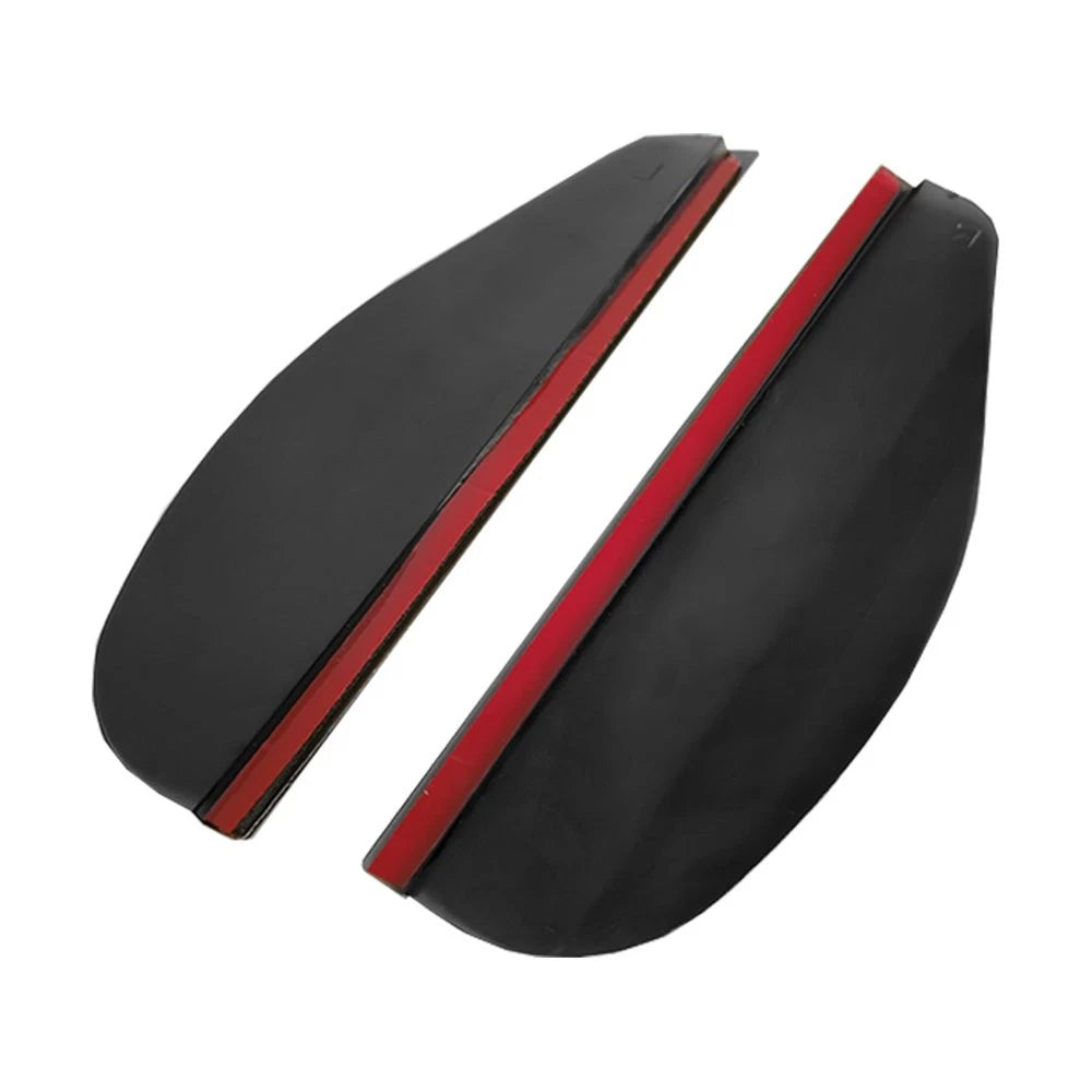 2X Black Rear View Side Mirror Eyebrow Guard for Universal Vehicles