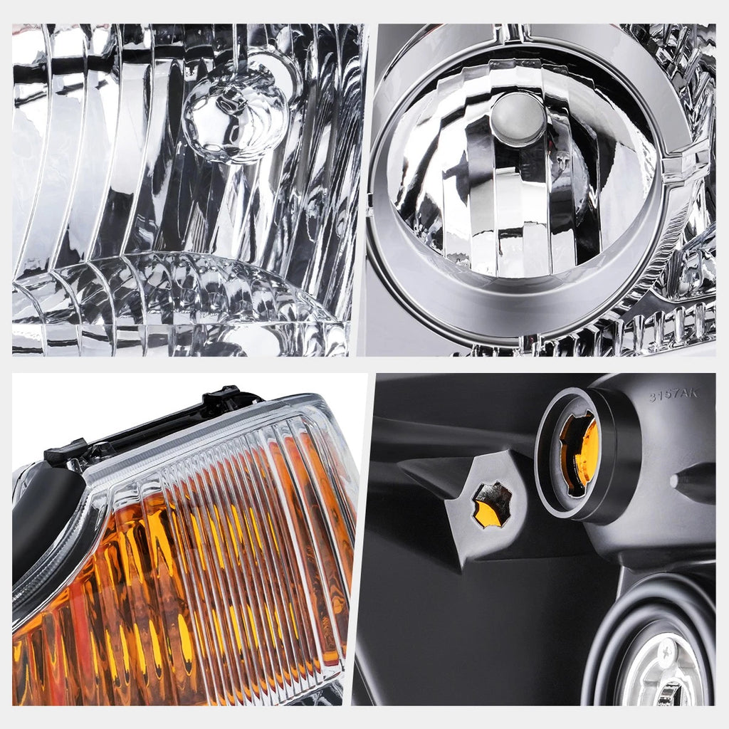 Driver Side Headlight Lamp for Nissan Titan (2008–2015) Chrome/Amber