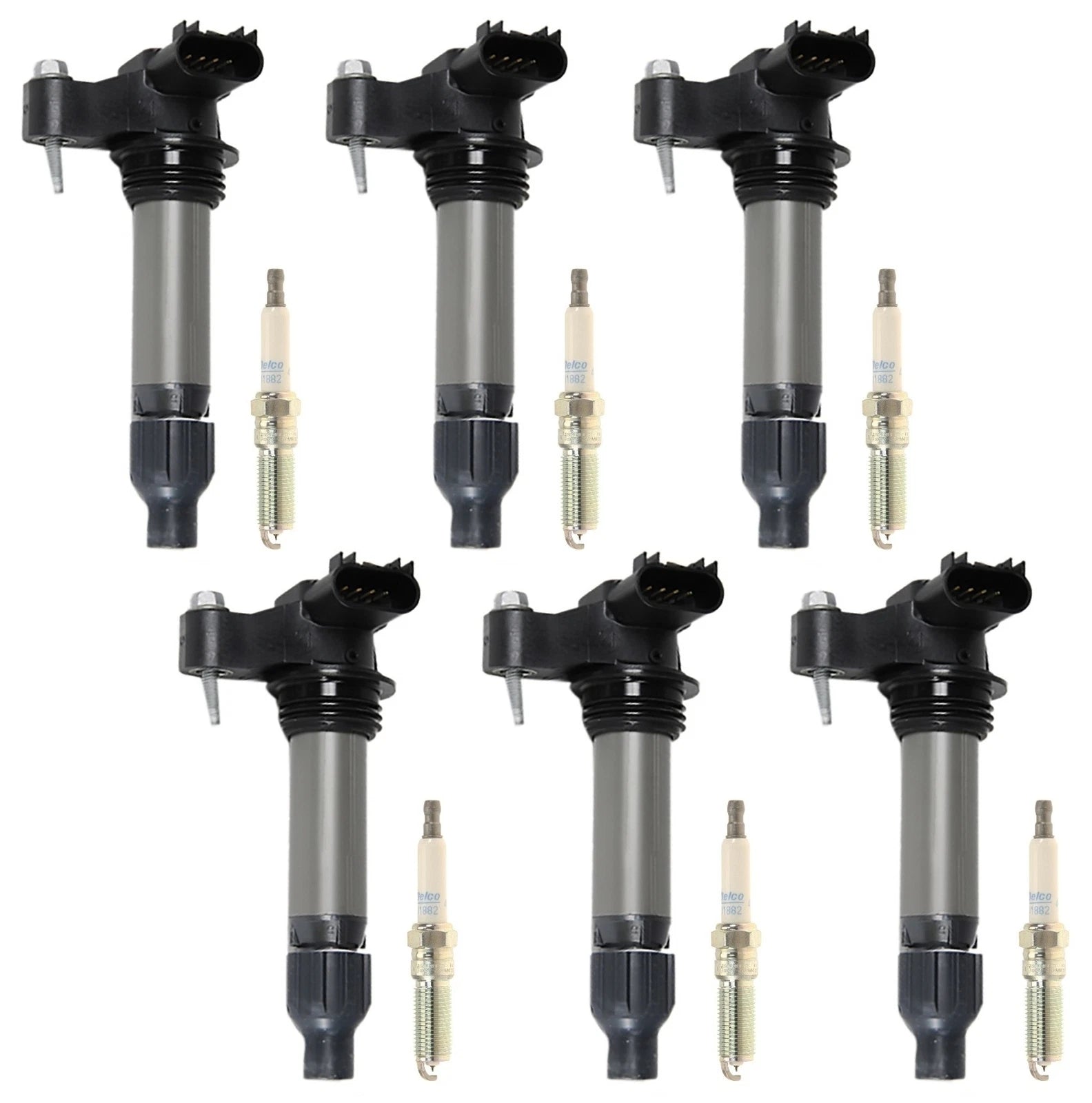 Set of 6 Ignition Coils & 6 Spark Plugs for Buick GMC 3.6 VIN 7 (2010–2016)