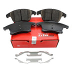Set of 4 TRW Pro Ceramic Slotted Brake Pads w/ Clips for Ford Fusion Lincoln MKZ (2013–2020)