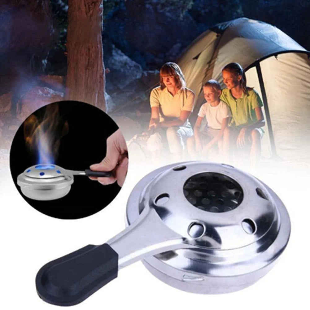 Camping Fondue Pot for Outdoor Use - Stainless Steel Chocolate Cheese Heat