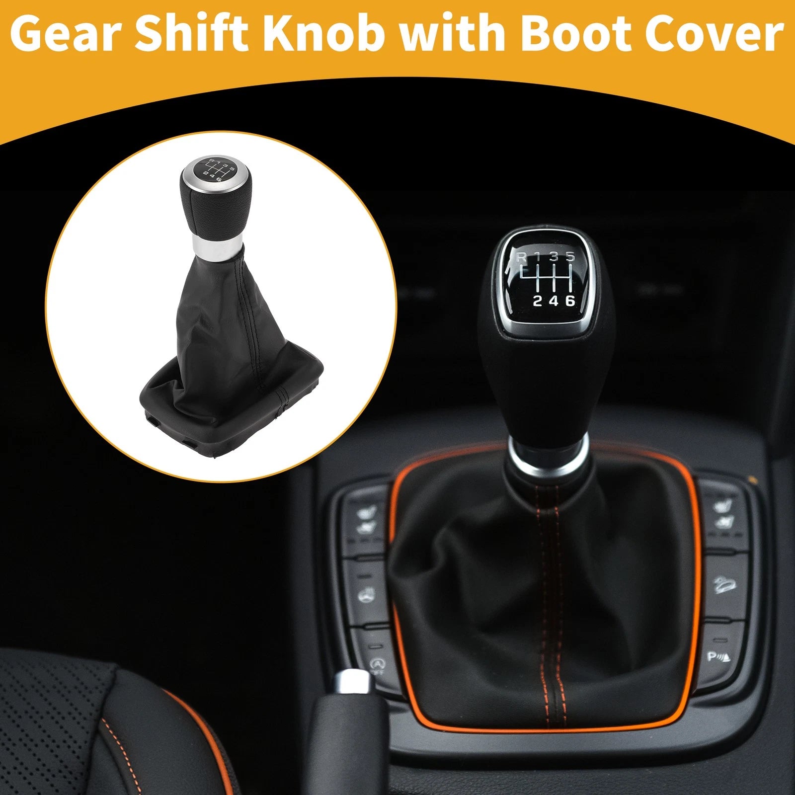 6 Speed Gear Shifter Knob with Cover for Ford Galaxy (2005–2006)