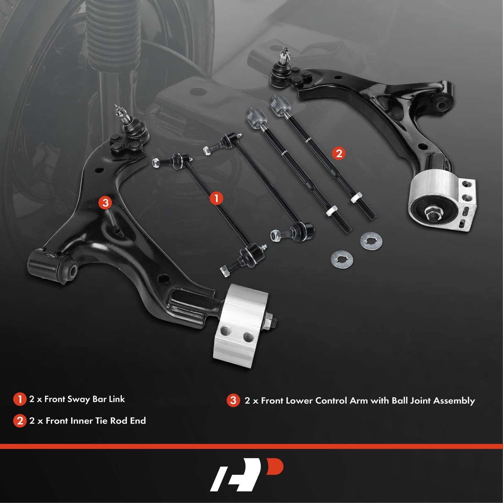 Set of 6 Front Lower Control Arm Ball Joints for Equinox (2005–2007)
