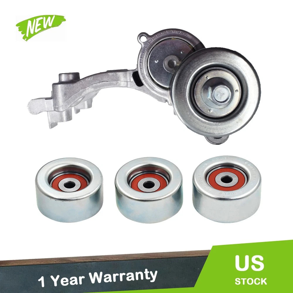 Drive Belt Tensioner & 3 Pulley for Toyota 4Runner Tacoma (2003–2015)