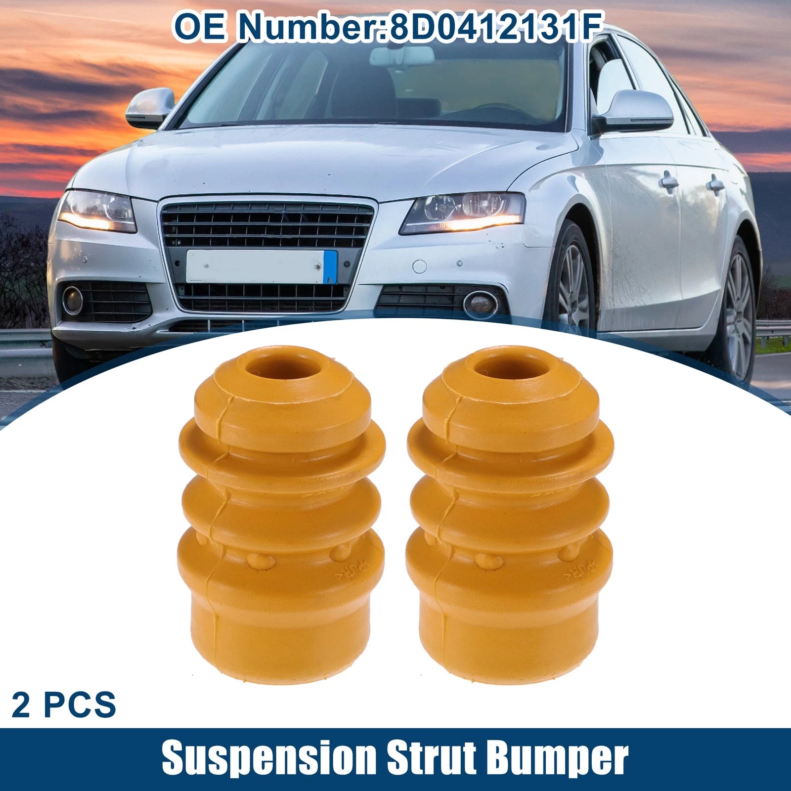 2X No.8D0412131F Suspension Strut Bumper Mount for Audi A4 (1996–2020)