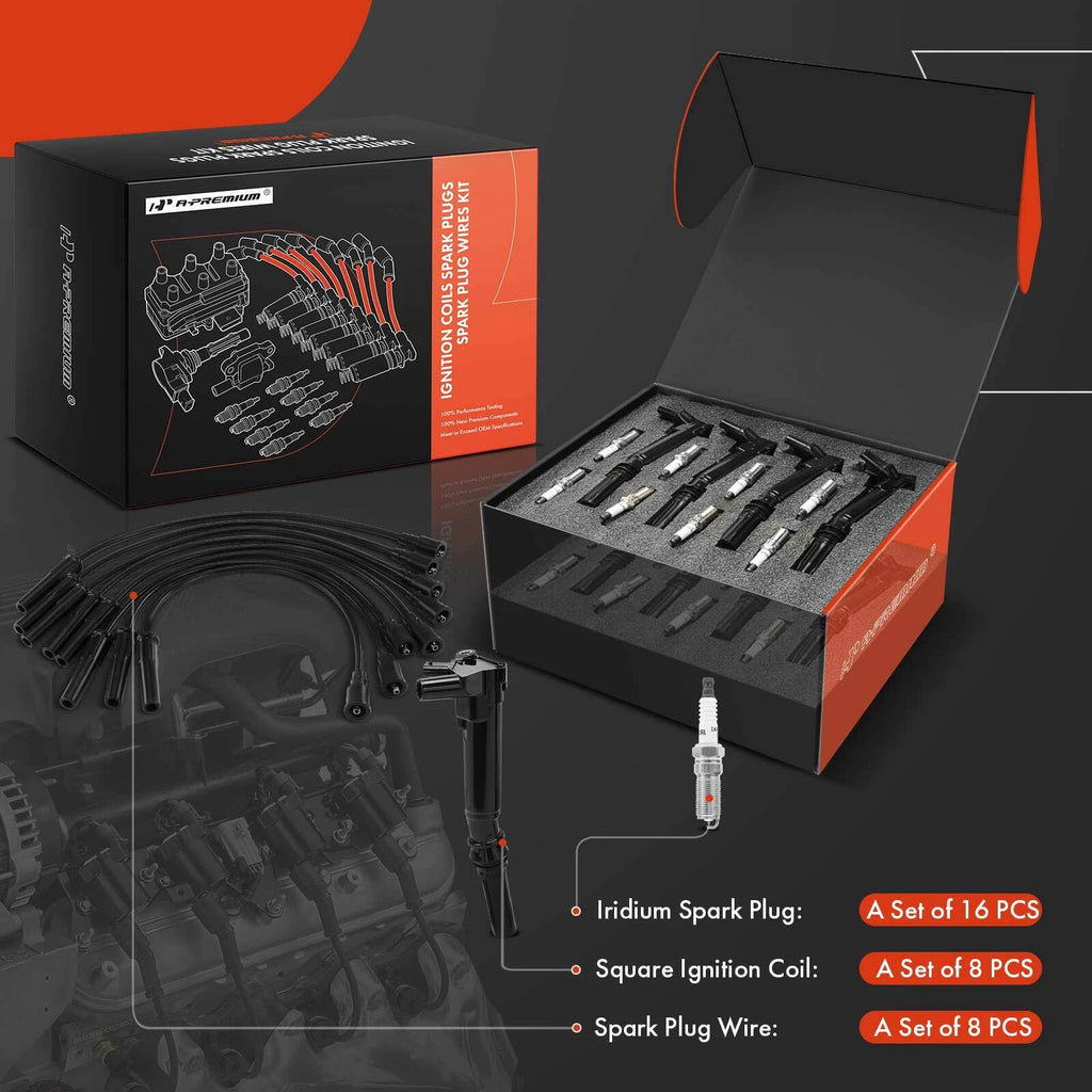 Set of 8 Ignition Coils & 16 Iridium Spark Plugs for Ford F-250