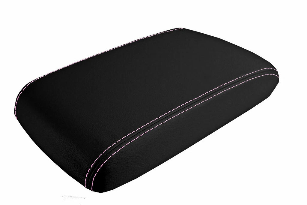 Console Lid Pull Over Cover Leather for Dodge Challenger (2008–2014) Pink Stitch