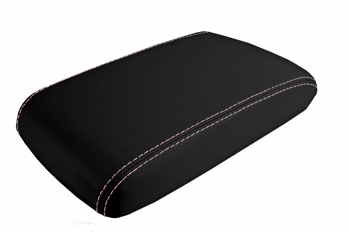 Console Lid Pull Over Cover Leather for Dodge Challenger (2008–2014) Pink Stitch