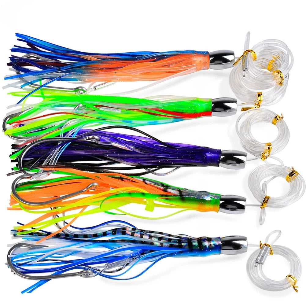 Squid Skirted Lure 7.87 Inch for Trolling Tuna Marlin (Deep Sea Fishing)