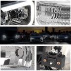 Set of 4 LED DRL Headlights with Bumper Lamp for GMC Sierra/Yukon XL (1999–2007)