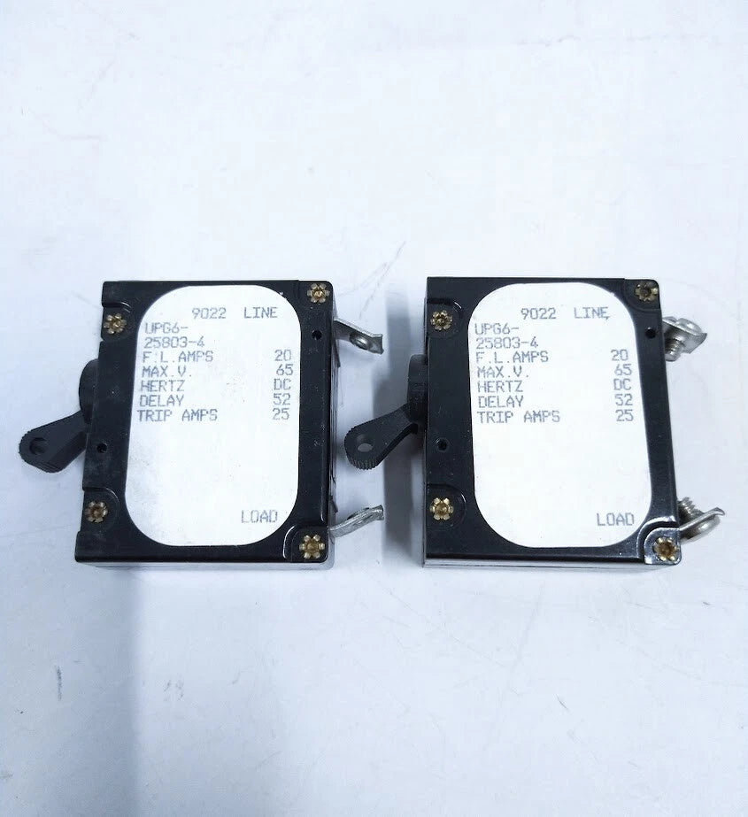 2X Airpax UPG6-25803-4 Circuit Breaker Switch 20 Amp