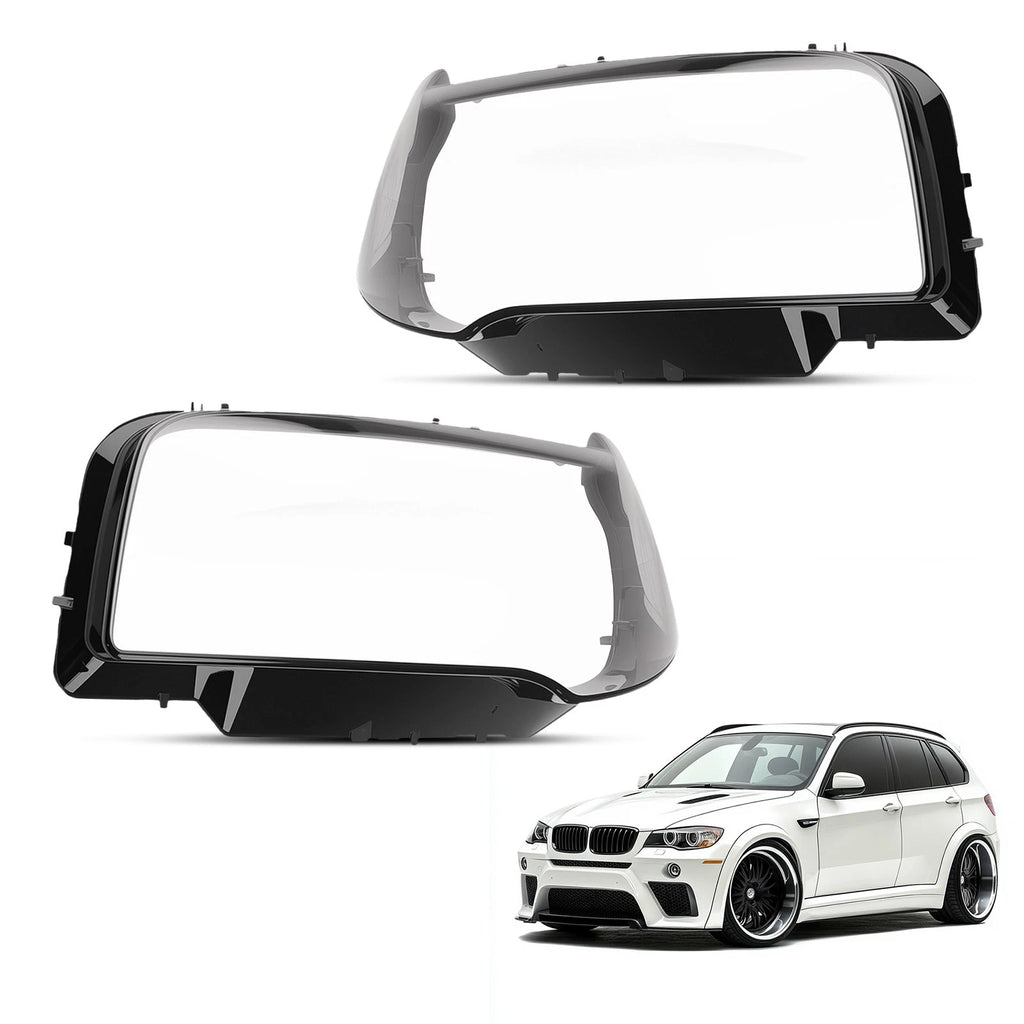 Set of 2 Clear Headlight Lens Covers for BMW X3 (2004–2010)