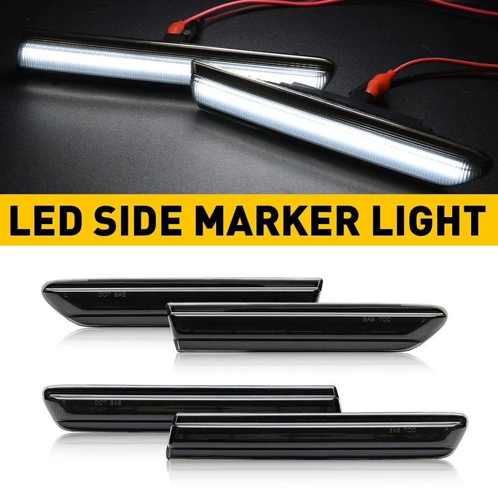 White LED Front Rear Side Marker Lights for Acura TL (2004–2008)