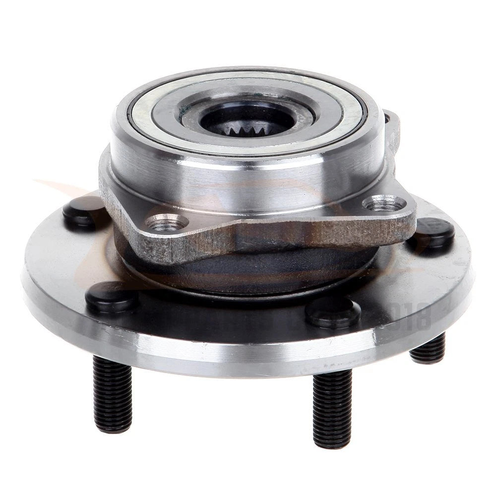 Set of 2 Front Wheel Hubs and Bearings + 2 Outer Tie Rod Ends for Chrysler