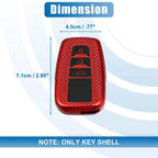 Silicone Smart Key Fob Case Cover for Toyota (2018–2021) Carbon Fiber Red
