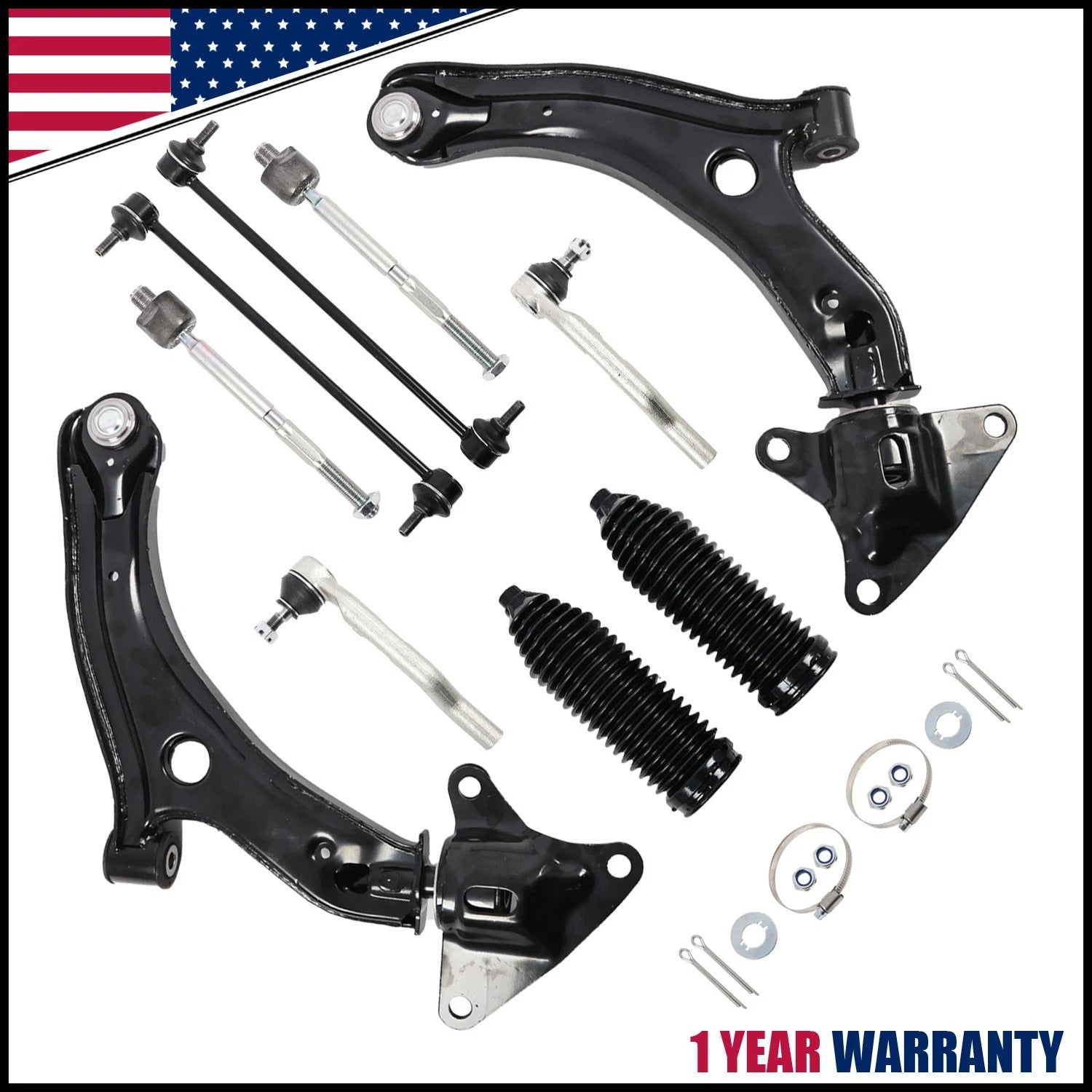 10x Front Lower Control Arm Ball Joint Sway Bar Tie Rod for Honda Fit (2009–2013)