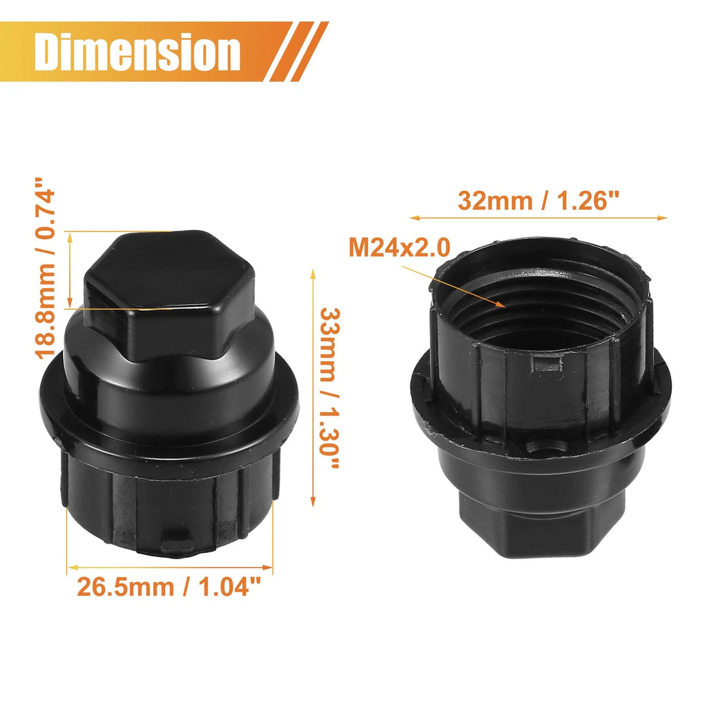 Set of 6 M24x2.0 Wheel Lug Nut Covers No.15646250 for Chevrolet C1500 C2500