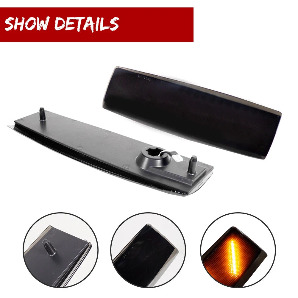 Smoked Amber LED Front Side Marker Lights for GMC C1500 C2500 C3500 (1988–1993)