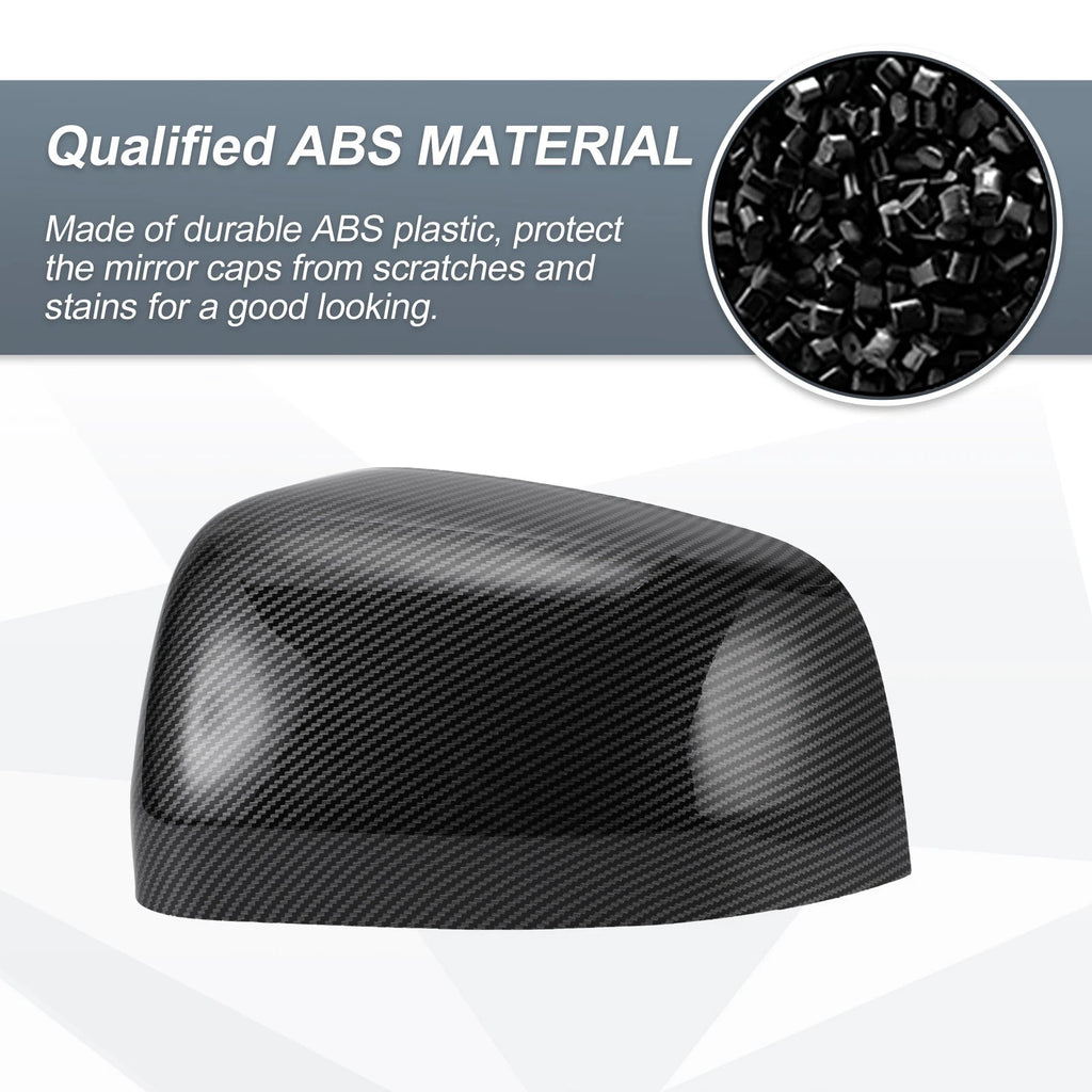 Set of 2 Rearview Mirror Cover Caps Black Carbon Fiber for Jeep Grand Cherokee (2011–2021)