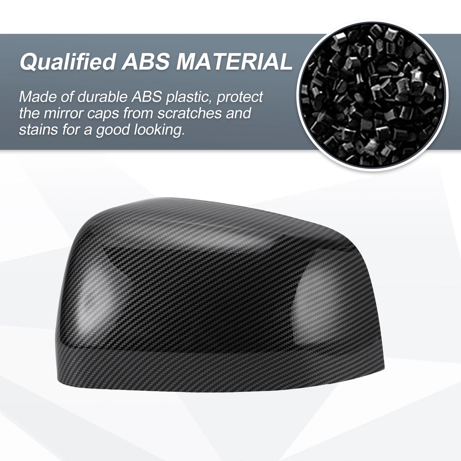 Set of 2 Rearview Mirror Cover Caps Black Carbon Fiber for Jeep Grand Cherokee (2011–2021)