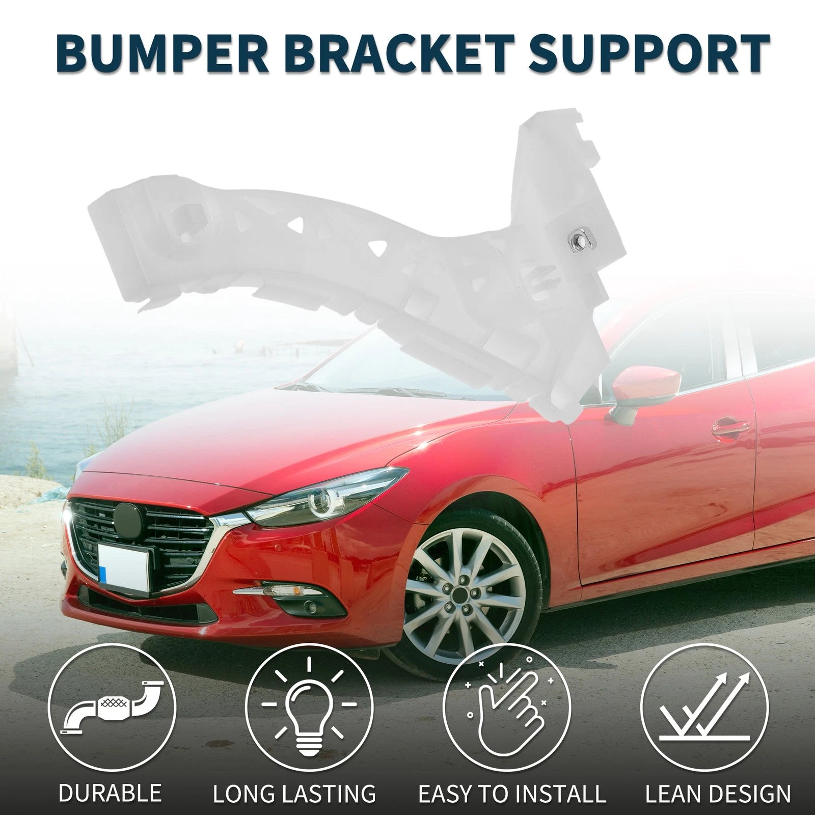 1pc Right Front Bumper Retainer Bracket No.BN8V500T1 for Mazda 3 (2004–2009)