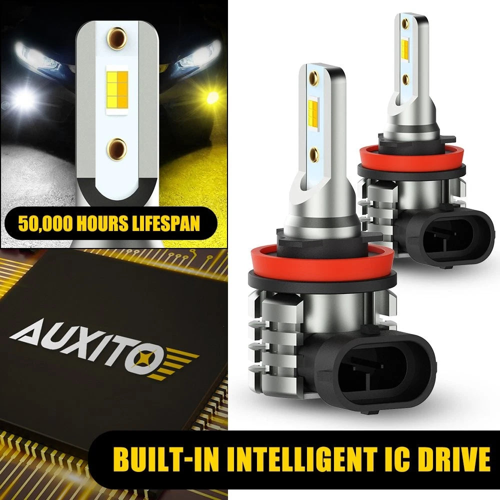 AUXITO H11 H8 Dual Color LED Fog Light Bulb for