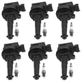 Set of 6 Ignition Coils & Spark Plugs for Jaguar XJ6, Volvo S80, XC90